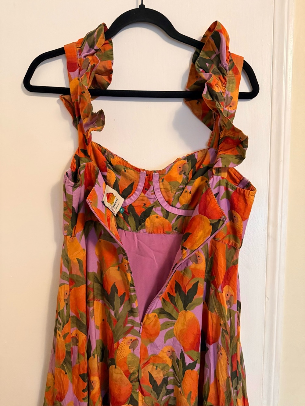 FARM Rio Mango Macaws Ruffle Cotton
Blend Maxi Dress - Picture 12 of 16